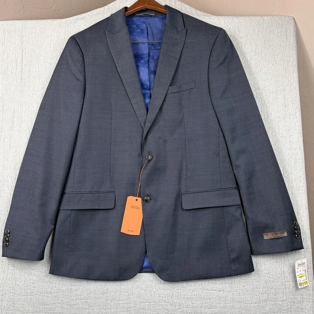 Ben Sherman Navy Blue 42L Men's Blazer Classic Fit Sport Coat 2-Button NWT